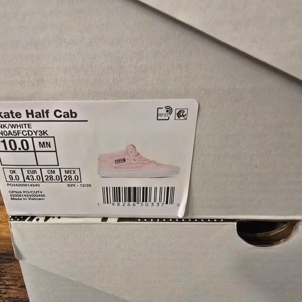 Vans Skate Half Cab Sherpa Leather Pink White VN0A5FCDY3K Men's Size 10 Shoes US - Picture 10 of 14